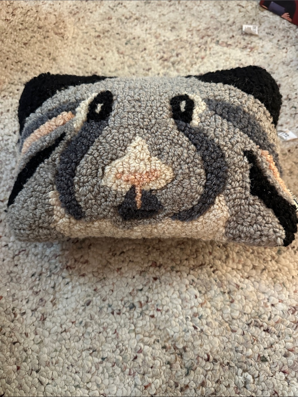 Chandler 4 Corners Artist-Designed Gray Rabbit Hand-Hooked Wool Decorative Throw